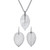 Silvertone Leaf Necklace and Drop Earrings Set, 26 inches, plus 2 inch extension