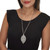 Silvertone Leaf Necklace and Drop Earrings Set, 26 inches, plus 2 inch extension