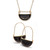 Black Crystal Goldtone Geometric Necklace and Earrings Set