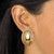 Goldtone Sculptural Floral Drop Earrings and Dome Earrings Set