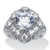 5.50 TCW Round Cubic Zirconia Platinum-Plated Sterling Silver Cluster Ring