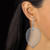 Silvertone Leaf Drop Earrings, 80x36mm