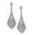 Round Crystal Silvertone Antiqued Drop Earrings, 50x15mm