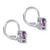 2.50 TCW Oval Cut Genuine Purple Amethyst and Round Cubic Zirconia Sterling Silver Earrings, 18x6mm