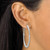 Round Crystal Silvertone Hoop Earrings, 46mm
