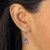 3.53 TCW Pear Cut Genuine Purple Amethyst and Round Cubic Zirconia Sterling Silver Drop Earrings, 28x8mm