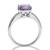 3.40 TCW Oval Cut Genuine Purple Amethyst and Round Cubic Zirconia Sterling Silver Ring