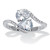 1.58 TCW Pear Cut Cubic Zirconia Sterling Silver Bypass Ring