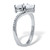 1.58 TCW Pear Cut Cubic Zirconia Sterling Silver Bypass Ring