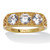 4.50 TCW Round Cubic Zirconia Yellow Gold-Plated Sterling Silver 3-Stone Filigree Ring