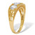 4.50 TCW Round Cubic Zirconia Yellow Gold-Plated Sterling Silver 3-Stone Filigree Ring