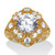 5.50 TCW Round Cubic Zirconia Yellow Gold-Plated Cluster Ring