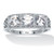 4.50 TCW Round Cubic Zirconia Platinum-Plated Sterling Silver 3-Stone Filigree Ring