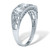 4.50 TCW Round Cubic Zirconia Platinum-Plated Sterling Silver 3-Stone Filigree Ring