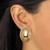 Goldtone Dome Earrings, 30x20mm