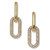 Round Crystal Chain Link Goldtone Drop Earrings, 36x12mm