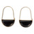 Black Crystal Geometric Goldtone Drop Earrings, 16 inches plus 2 1/2 inch extension