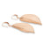 Rose Gold-Plated Leaf Drop Earrings, 80x36mm