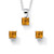 Princess-Cut Simulated Birthstone Jewelry Set in .925 Sterling Silver 