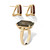 2 Piece 25.25 TCW Emerald-Cut Smoky Quartz Ring and Earrings Set in Gold-Plated 