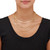 Crystal Bezel Gold Ion-Plated Multichain Necklace Set 16, 18, 21 Inch