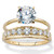Round Cubic Zirconia 2-Piece Solitaire and Channel-Set Bridal Ring Set 2.93 TCW in Solid 10k Yellow Gold