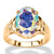 5.81 TCW Oval Aurora Borealis Cubic Zirconia Cocktail Ring Gold-Plated