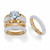 Round Cubic Zirconia 2-Piece Wedding Ring Set 8.26 TCW 18k Gold-Plated with FREE BONUS Ring