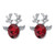 Red Oval-Cut and White Accented Crystal Reindeer Earrings Silvertone Red Oval-Cut and White Accented Crystal Reindeer Earrings Silvertone