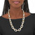 White Curb Link Necklace 24" length plus 3" extension