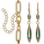 Green Crystal Goldtone Vintage-Inspired Necklace and Earring Set