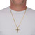 Men's White and Black Cubic Zirconia Goldtone Cross Pendant Necklace 24"