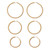 3 Pair Gold Ion-Plated Stainless Steel Hoop Earrings (1 3/10", 1 3/4", 2")