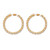 Round Crystal Goldtone Inside-Out Hoop Earrings (1 1/2")