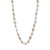 White Crystal and Pearl Gold Ion-Plated Stainless Steel Long Necklace, 40"