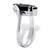 Marquise-Shaped Genuine Onyx Silvertone Classic Ring