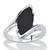 Marquise-Shaped Genuine Onyx Silvertone Classic Ring