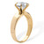 3 TCW Round Cubic Zirconia 14k Gold-Plated Solitaire Bridal Engagement Ring