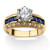 3.53 TCW Round Cubic Zirconia and Simulated Blue Sapphire Ring in 14k Gold-Plated   
