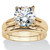 Round Cubic Zirconia 2-Piece Solitaire Wedding Ring Set 3 TCW in 14k Gold-Plated   