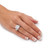3.68 TCW Cushion-Cut and Pave Cubic Zirconia Halo Engagement Ring in Platinum-Plated   