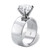 4 TCW Round White Cubic Zirconia Silvertone Solitaire Engagement Ring 