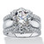 Round Cubic Zirconia 2-Piece Multi-Row Jacket Wedding Ring Set 4.66 TCW in Platinum-plated 
