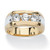 Men's 1.50 TCW Channel-Set Cubic Zirconia 14k Gold-Plated Triple-Stone Ring