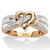 1/10 TCW Round Diamond Crossover Heart Ring in 18k Yellow Gold-Plated   