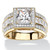 2.92 TCW Princess-Cut Cubic Zirconia Halo Engagement Ring in 18k Gold-plated 