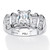 3.10 TCW Emerald-Cut Cubic Zirconia Anniversary Ring in Platinum-Plated   