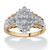 1/10 TCW Round Diamond Marquise-Shaped Step Ring in Gold-Plated  