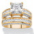 3.31 TCW Princess-Cut Cubic Zirconia 2-Piece Channel-Set Bridal Ring Set in 14k Gold-plated  