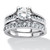 1.73 TCW Round Cubic Zirconia Two-Piece Bridal Set in Platinum-plated 